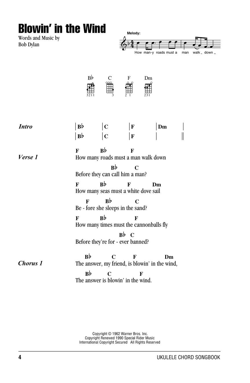 Ukulele Chord Songbook - Four Chord Songs