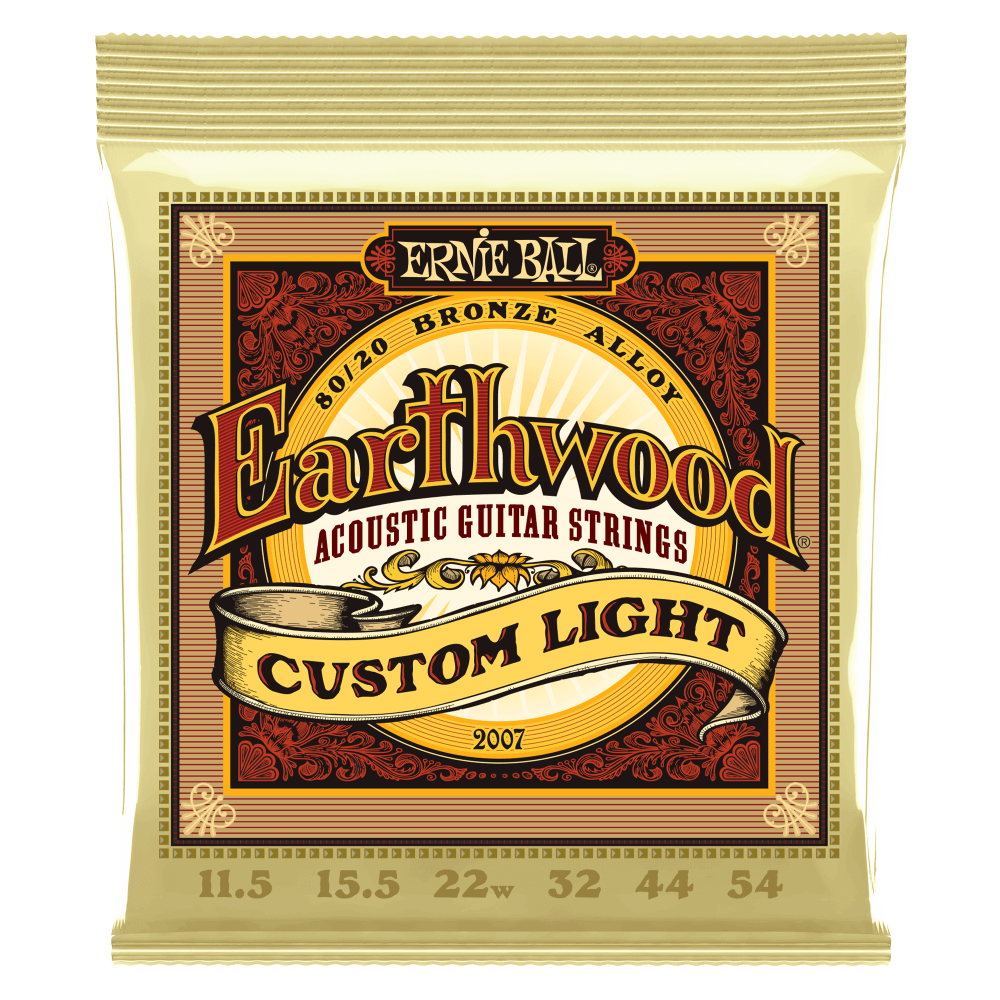 Ernie Ball 2007 Earthwood 80/20 Custom Light Bronze Acoustic Guitar Set 11.5-54