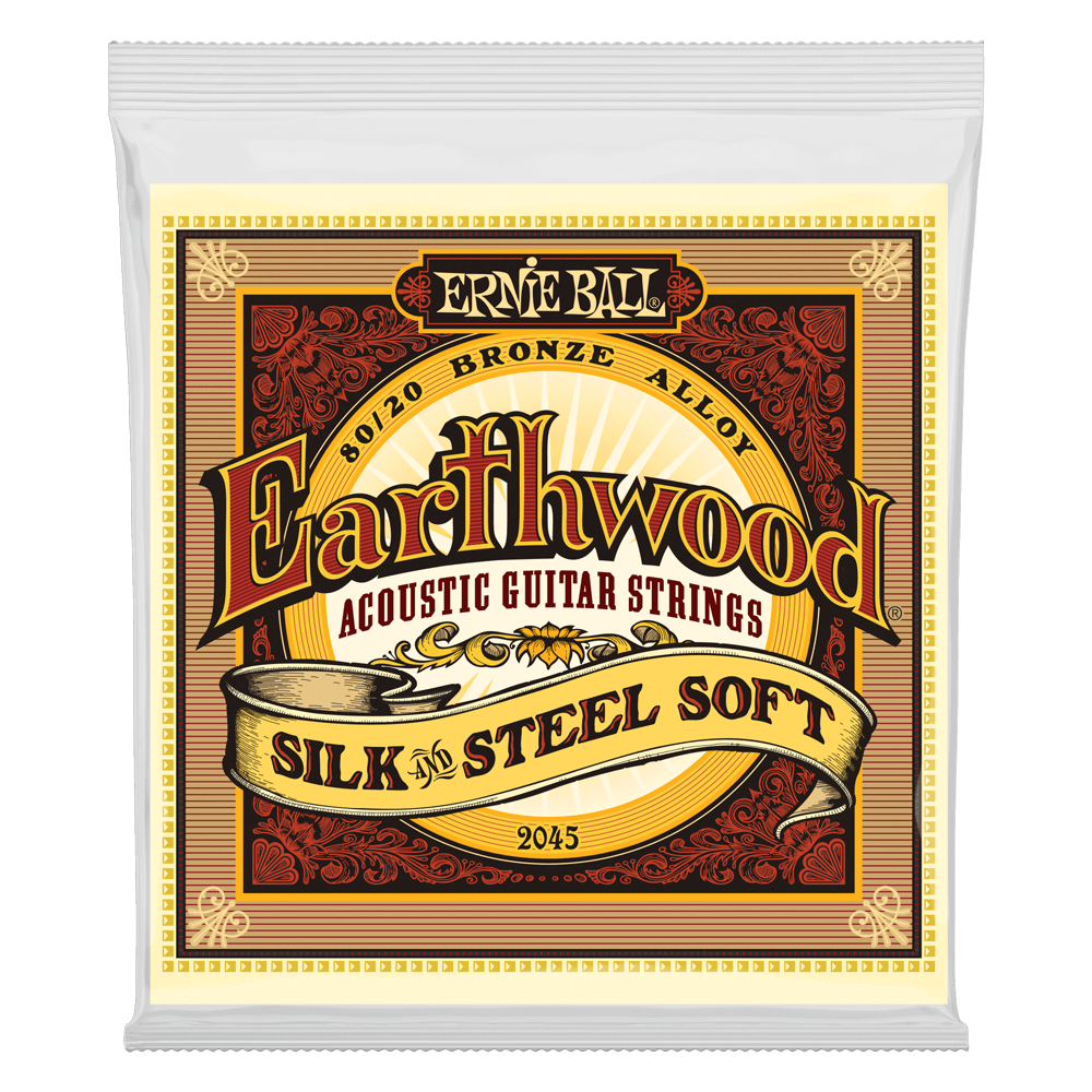 Ernie Ball 2045 Earthwood 80/20 Silk & Steel Bronze Acoustic Guitar Set 11-52