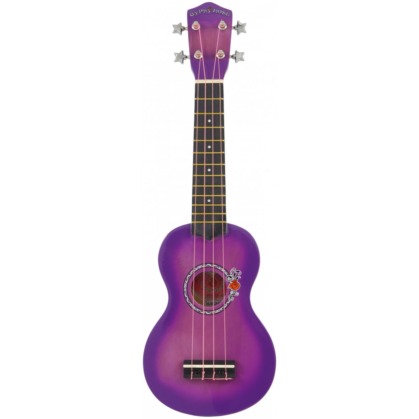 Gypsy Rose GRU1KCPP Soprano Ukulele Pack Purple