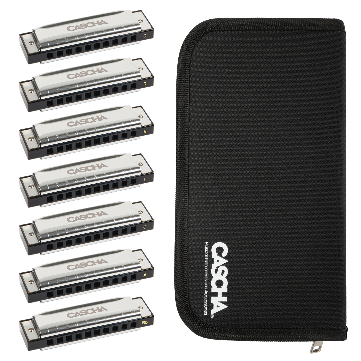 Cascha HH-2223 Blues Harmonica 7-Pack