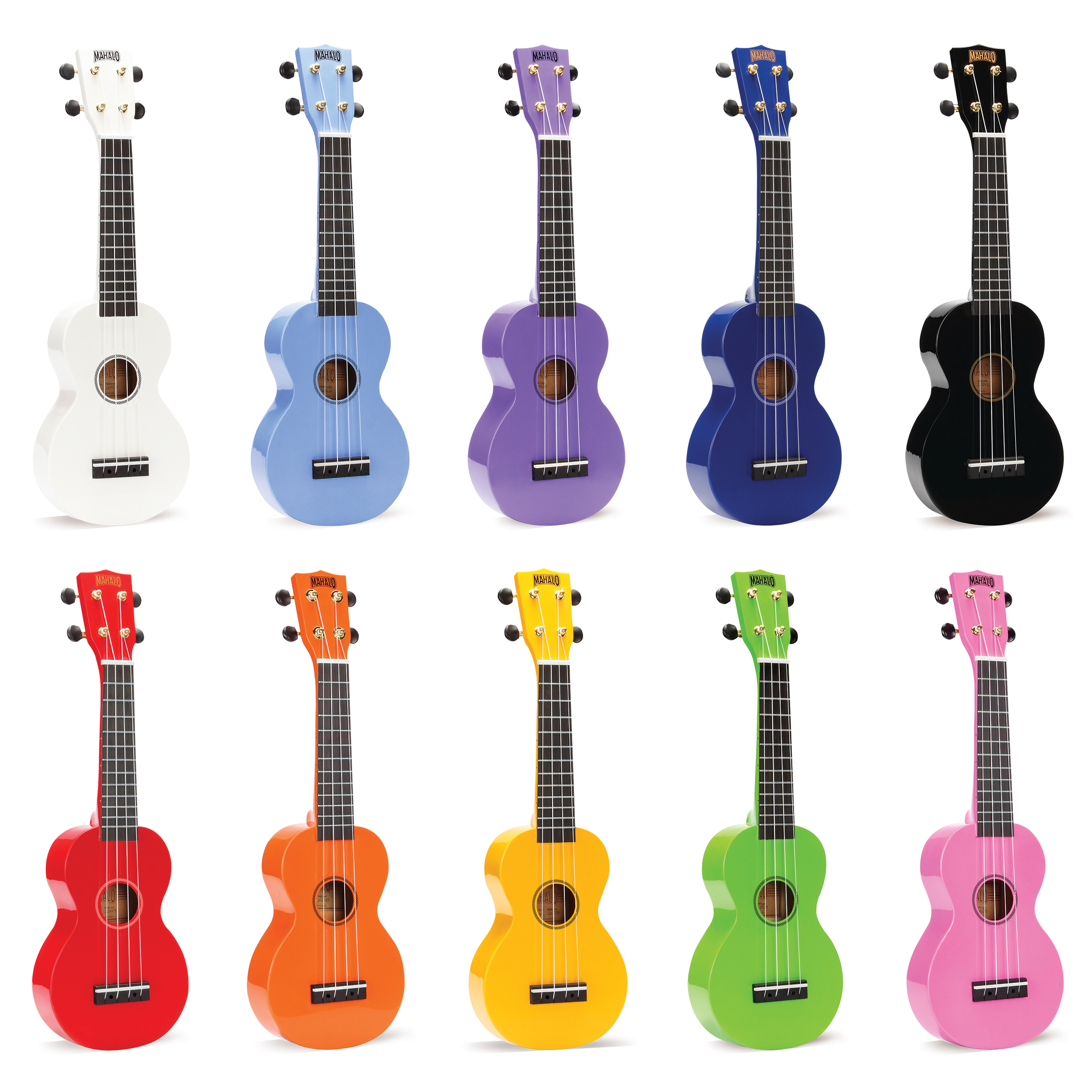 Mahalo Rainbow Series Soprano Ukulele 10 Colours H Kingdom Music