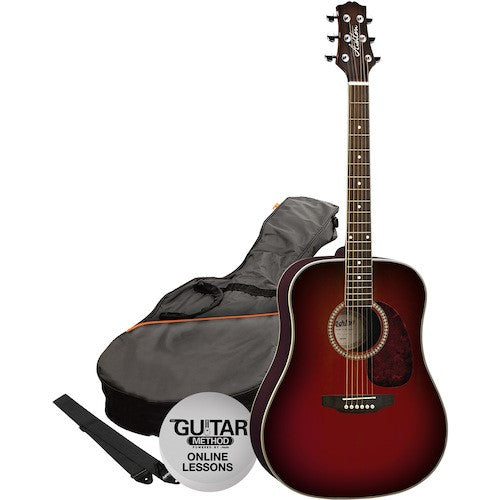 Ashton D25 Acoustic Steel String Guitar Pack w/Bag (7 colours)