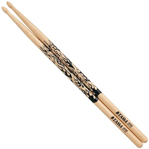 Tama Drumsticks 5A Japanese Oak with Flames
