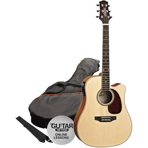 Ashton D25CEQ Acoustic Electric Guitar Pack (6 Colours)