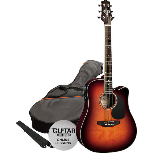 Ashton D25CEQ Acoustic Electric Guitar Pack (6 Colours)