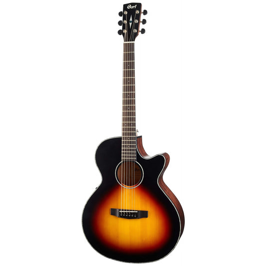 Cort C-SFX-E 3TS ABW Solid Acoustic Electric Guitar (3 Tone Sunburst)