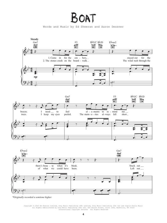 Ed Sheeran - Subtract (Piano, Vocal and Guitar)