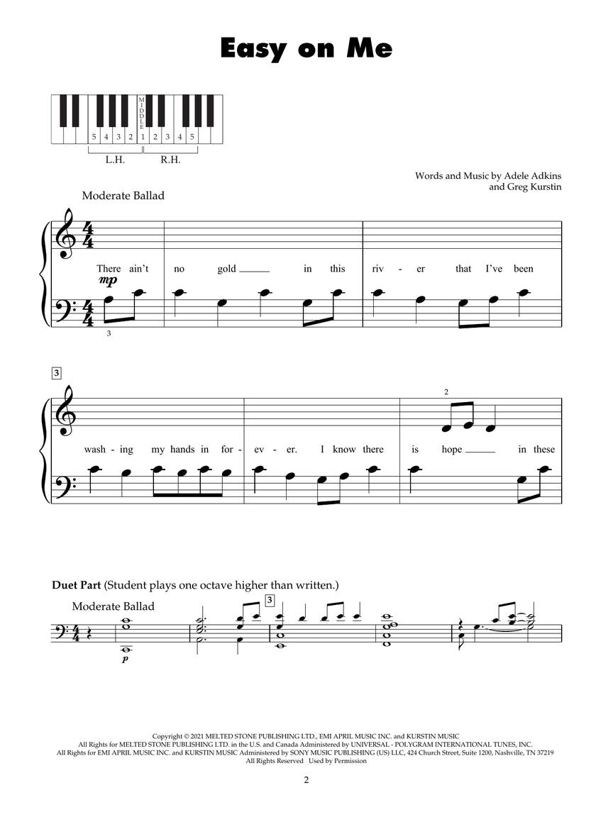 Hit Songs for Five-Finger Piano
