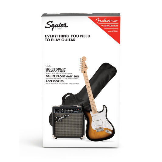 Fender Squier Sonic Series Stratocaster Guitar and Amp Pack (2-Color Sunburst)