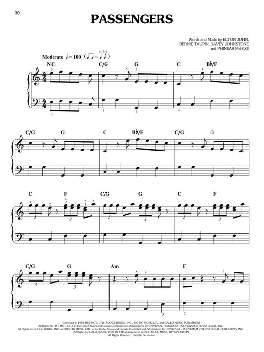 Easy Piano Solos - Elton John