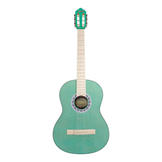 Valencia VC354 4/4 Size Hybrid Classical Guitar Aqua Blue (H)