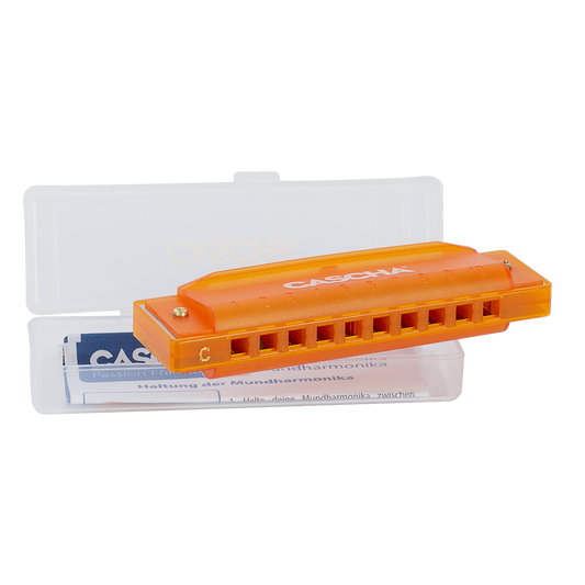 Cascha HH-2276 Fun Harmonica Key of C 10-Hole (Orange)