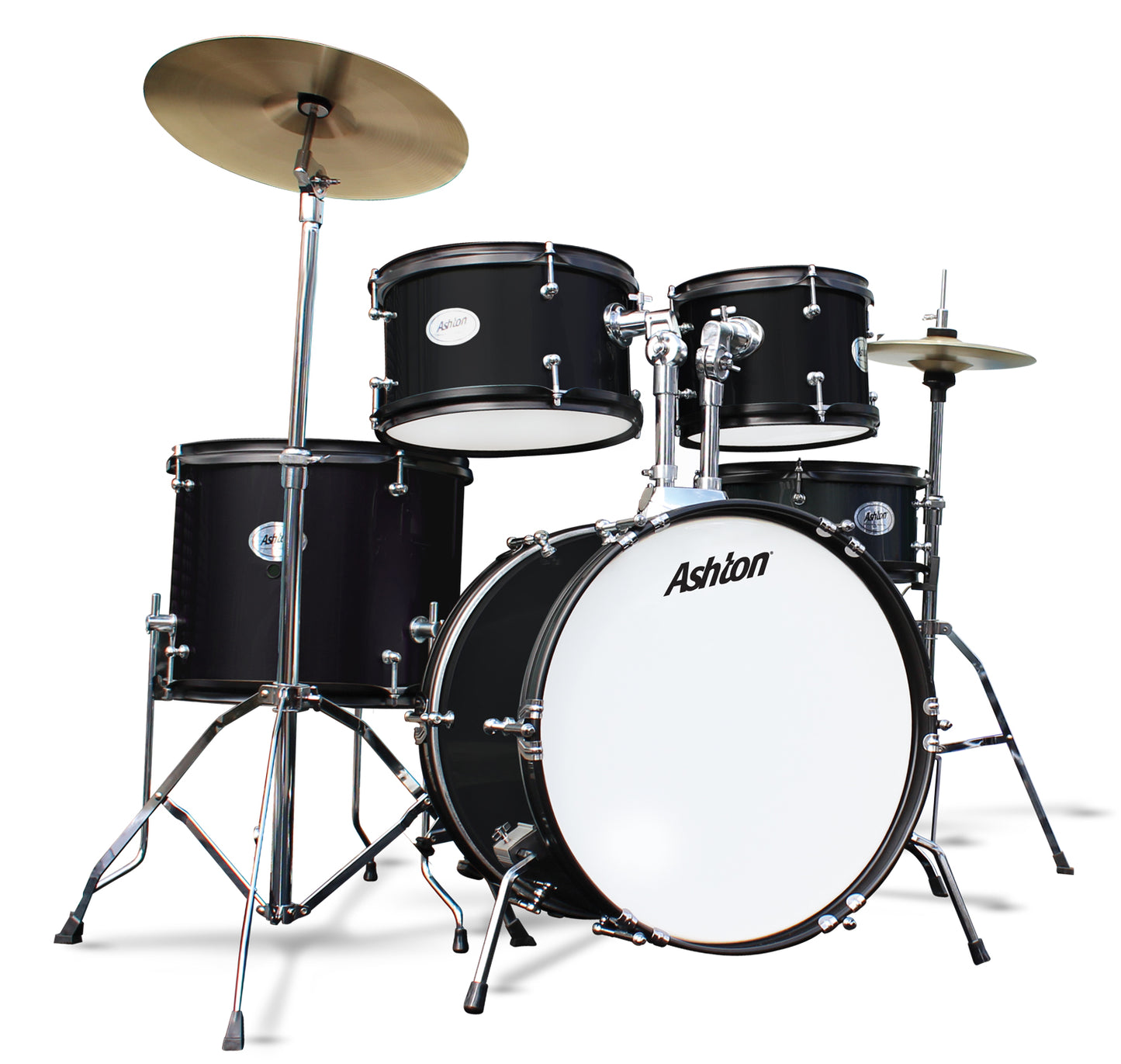 Ashton JOEYJNRBK Junior Drum Kit w/Cymbals and Hardware (Black)