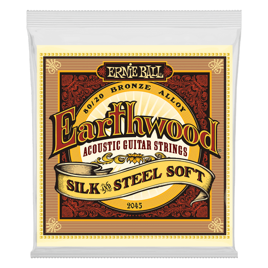 Ernie Ball 2045 Earthwood 80/20 Silk & Steel Bronze Acoustic Guitar Set 11-52
