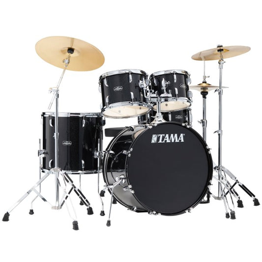 TAMA ST50H6CBNS Stagestar 5-Piece Fusion Drum Kit w/Hardware and Cymbals (Black Night Sparkle)