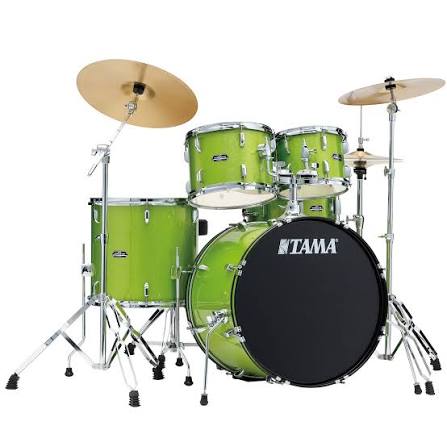TAMA ST50H6CLGS Stagestar 5-Piece Fusion Drum Kit w/Hardware and Cymbals (Lime Green Sparkle)