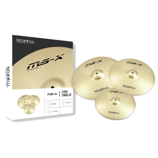 Istanbul MS-X 3-Piece Cymbal Set 14" Hi Hats, 16" Crash & 20" Ride