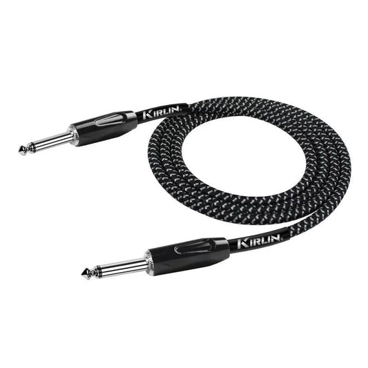 Kirlin IWCX201B Entry Woven Straight to Straight Instrument Cable 3m (Black & White)