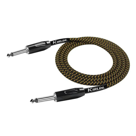 Kirlin IWCX201B Entry Woven Straight to Straight Instrument Cable 3M (Black & Yellow)