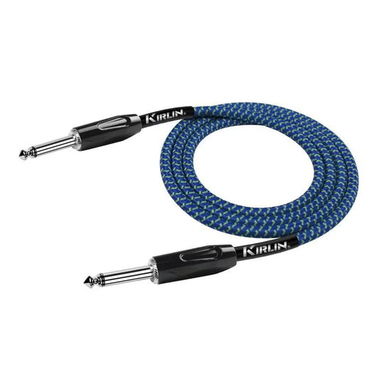 Kirlin IWCX201B Entry Woven Straight to Straight Instrument Cable 3m (Blue & Green)