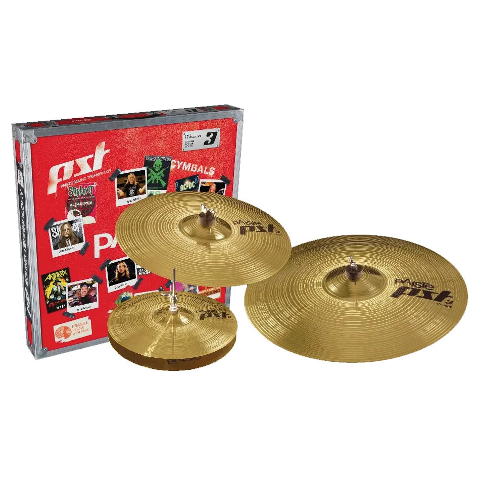 Paiste 063USET PST3 Universal Cymbal Pack 14-inch Hi Hats Pair/16-inch Crash/20-inch Ride