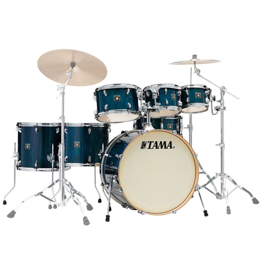 TAMA CL72RSPGHP Superstar Classic 7-Piece Shell Pack with 22" Bass Drum (Gloss Sapphire Lacebark Pine)