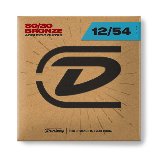 Dunlop DAB1254 80/20 Bronze Acoustic Guitar Strings 12-54 (H)