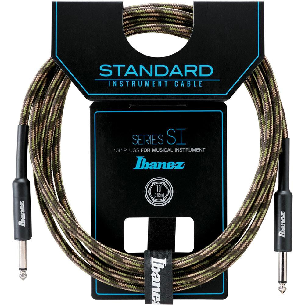 Ibanez Guitar Cable 20ft Woven, Camouflage Green