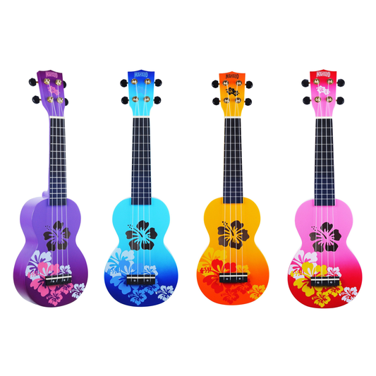 Mahalo Hibiscus Soprano Ukulele (4 Colours) (H)