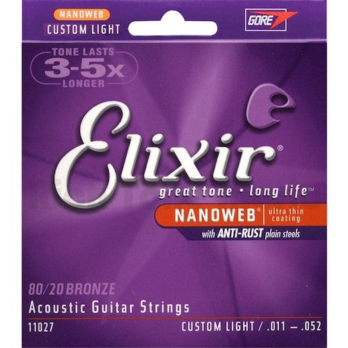 Elixir Strings Nanoweb Acoustic 80/20 Bronze 11-52