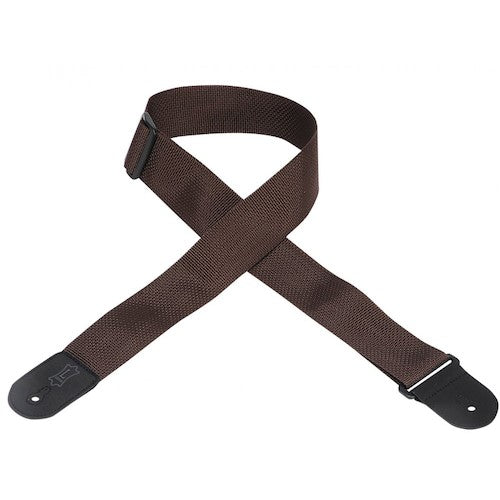 Levys M8POLY-BRN Guitar Strap Classics Series Cotton Polypropylene 2-inch Wide Brown