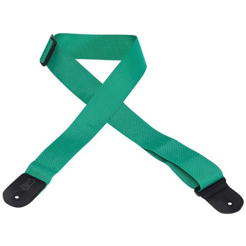 Levys M8POLY-GRN Guitar Strap Classics Series Cotton Polypropylene 2-inch Wide Green