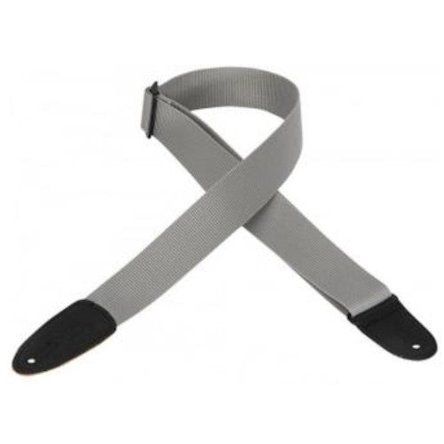 Levys M8POLY-GRY Guitar Strap Classics Series Cotton Polypropylene 2-inch Wide Grey