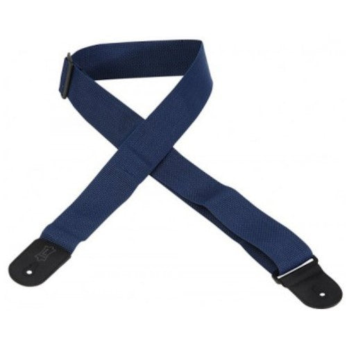 Levys M8POLY-NAV Guitar Strap Classics Series Cotton Polypropylene 2-inch Wide Navy Blue