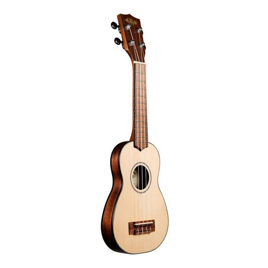 Kala KA-SSTU Travel Solid Spruce Soprano Ukulele w/Bag (L)
