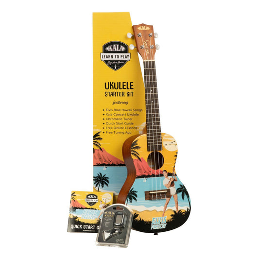 Kala KA-LTP-EBH Elvis Blue Hawaii Concert Ukulele Starter Kit (L)