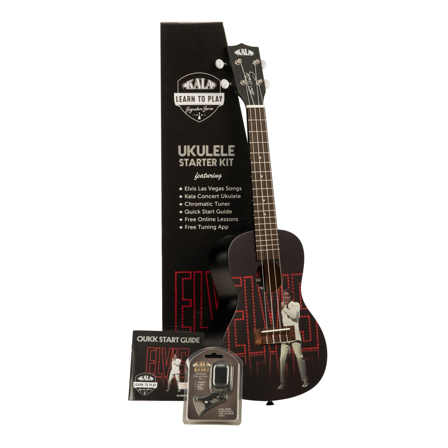 Kala KA-LTP-ELV Elvis Viva Las Vegas Concert Ukulele Starter Kit (L)