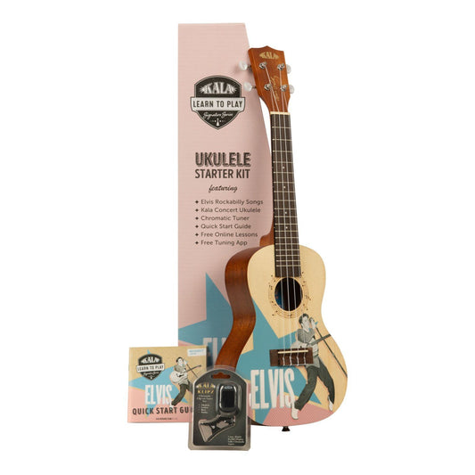Kala KA-LTP-ERB Elvis Rockabilly Concert Ukulele Starter Kit (L)