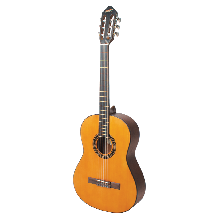 Valencia VC204H 4/4 Size Hybrid Neck Left-handed Classical Guitar Natural (H)