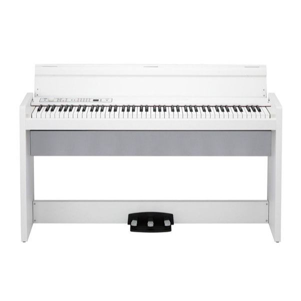 Korg LP-380 Digital Piano with Stand, Closing Lid & Triple Pedal (White)