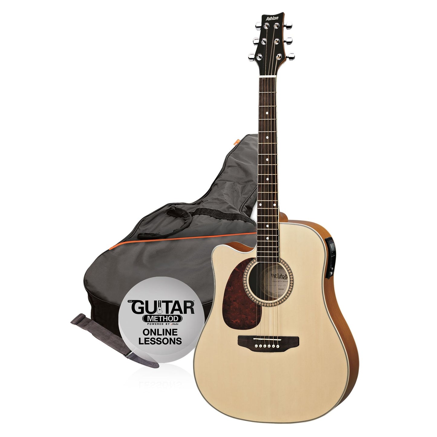 Ashton D25CEQ Acoustic Electric Guitar Pack (6 Colours)