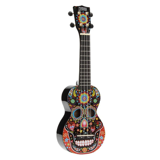 Mahalo MA1SBK Black Skull Soprano Ukulele (H)